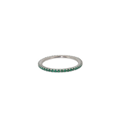 Skinny White Emerald Stackable Band