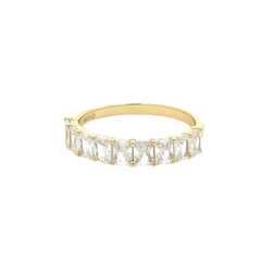 Clear Baguette Half Band Ring