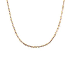Gold Pink Mini Tennis Necklace