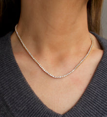 Gold Round Tennis Necklace (2mm)