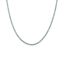 Silver Aqua Mini Tennis Necklace