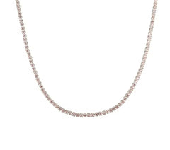 Silver Pink Mini Tennis Necklace