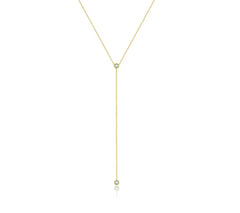 Single Diamond Gold Lariat Necklace