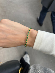 Pear Cut Emerald Tennis Bracelet