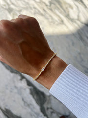 Single Clear Stone Gold Tennis Bracelet