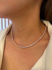 Rosegold Tennis Prong Necklace
