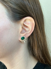 Emerald Gold Spike Studs