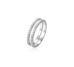 Double Band White Ring