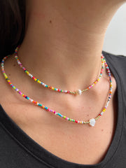 Colorful Beaded Pear Necklace