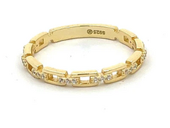 Skinny Gold and Pave Chain Ring