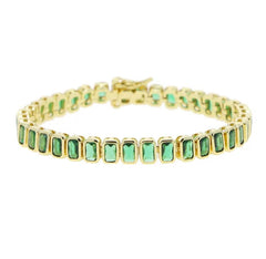 Emerald Bezel Tennis Bracelet