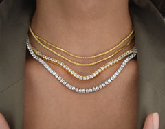 Silver Tennis Necklace (3mm)