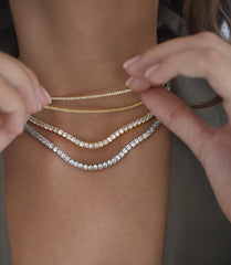 Mini Tennis Necklace Gold/Silver (PRE ORDER silver)