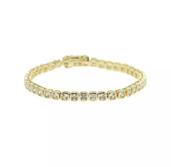 Rectangle Gold Bezel Tennis Bracelet
