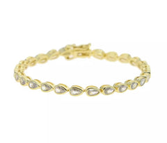 Tear Drop Bezel Tennis Bracelet