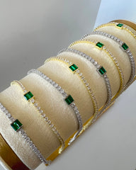 Emerald Tennis Skinny Bracelet
