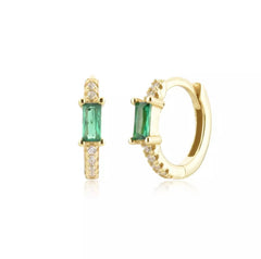 Diamond Emerald Hoop