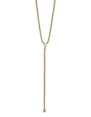 Gold Clear Stone Lariat Tennis Necklace