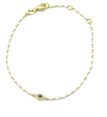 Evil Eye White Beaded Bracelet