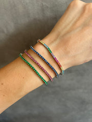 Colorful Skinny Tennis Bracelet (2mm)