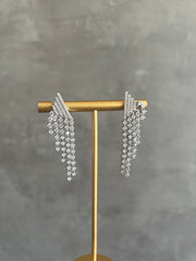 Modern Cascade Silver Earrings