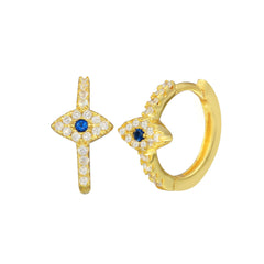 Diamond Evil Eye Hoop